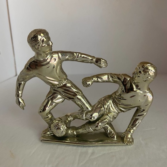 Gold Soccer Trophy Top Cake Decoration Topper Sports 4.5" Tall - Picture 1 of 7
